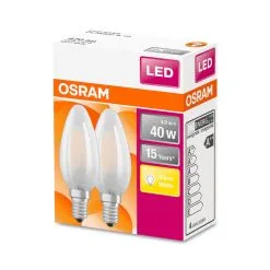 Osram E14 470lm 2700K 2kpl Filamentti Led-kynttilälamppu, Matta -Sisustusvalo Kauppa 4058075132870 2