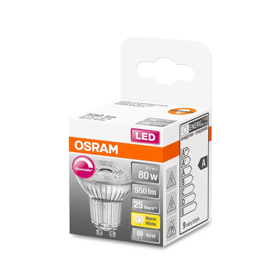Osram GU10 550lm 2700K Himmennettävä Led-kohdelamppu 4 Osram GU10 550lm 2700K Himmennettävä Led-kohdelamppu - Image 2