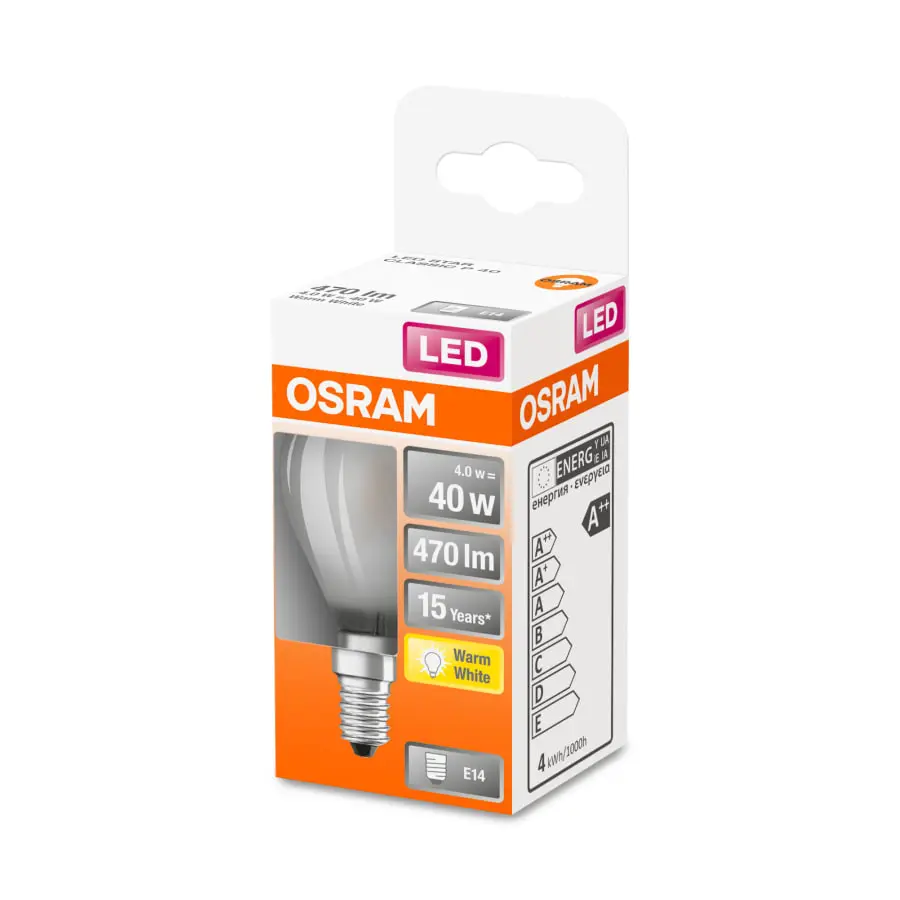 Osram E14 470lm 2700K Filamentti Led-pienkupulamppu, Matta 4 Osram E14 470lm 2700K Filamentti Led-pienkupulamppu, Matta - Image 2