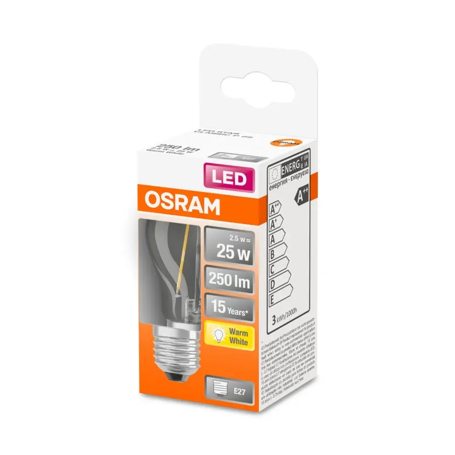 Osram E27 250lm 2700K Filamentti Led-pienkupulamppu, Kirkas 4 Osram E27 250lm 2700K Filamentti Led-pienkupulamppu, Kirkas - Image 2