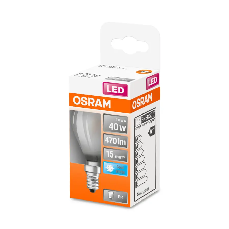 Osram E14 470lm 4000K Filamentti Led-pienkupulamppu, Matta 4 Osram E14 470lm 4000K Filamentti Led-pienkupulamppu, Matta - Image 2