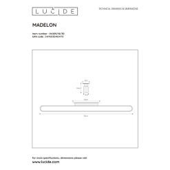 Lucide Madelo IP44 LED Seinävalaisin -Sisustusvalo Kauppa 5411212040473 4