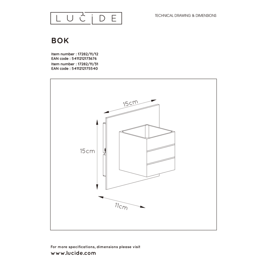 Lucide Bok Seinävalaisin 6 Lucide Bok Seinävalaisin - Image 4