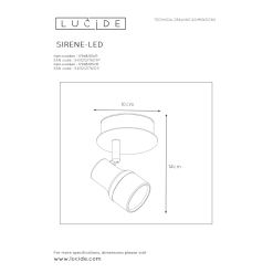 Lucide Sirene IP44 LED Kattospotti 9 Lucide Sirene IP44 LED Kattospotti -Sisustusvalo Kauppa 5411212176097 4