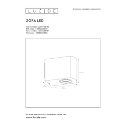 Lucide Zora Pyöreä LED Ulkoseinäspottivalaisin -Sisustusvalo Kauppa 5411212221056 4