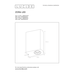 Lucide Zora Pyöreä LED Ulkoseinäspottivalaisin 9 Lucide Zora Pyöreä LED Ulkoseinäspottivalaisin -Sisustusvalo Kauppa 5411212221070 4