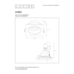 Lucide Embed Neliö Alasvalo -Sisustusvalo Kauppa 5411212221193 4