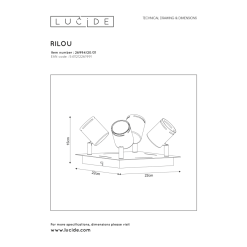 Lucide Rilou 4-os LED Kattospottivalaisin 9 Lucide Rilou 4-os LED Kattospottivalaisin -Sisustusvalo Kauppa 5411212261991 4