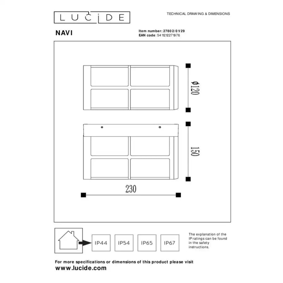 Lucide Navi IP54 Ulkoseinävalaisin 5 Lucide Navi IP54 Ulkoseinävalaisin - Image 3
