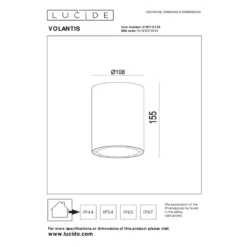 Lucide Volantis IP54 Ulkokattospottivalaisin -Sisustusvalo Kauppa 5411212272034 3