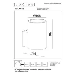 Lucide Volantis IP54 Ulkoseinävalaisin 9 Lucide Volantis IP54 Ulkoseinävalaisin -Sisustusvalo Kauppa 5411212272041 4