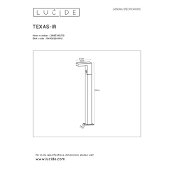 Lucide Texas Liiketunnistimella Ulkopylväsvalaisin 7 Lucide Texas Liiketunnistimella Ulkopylväsvalaisin -Sisustusvalo Kauppa 5411212281012 3