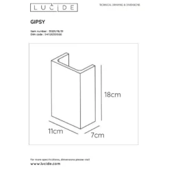 Lucide Gipsy Seinävalaisin -Sisustusvalo Kauppa 5411212351500 4