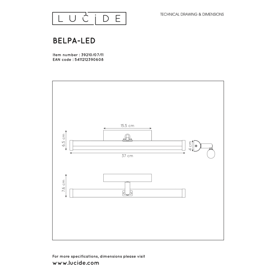 Lucide Belpa LED Peilivalaisin 6 Lucide Belpa LED Peilivalaisin - Image 4