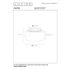 Lucide Olivia Ø40cm Kattovalaisin -Sisustusvalo Kauppa 5411212452085 3