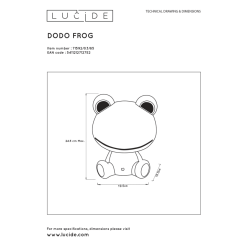 Lucide Dodo Frog LED Lasten Pöytävalaisin -Sisustusvalo Kauppa 5411212712752 3