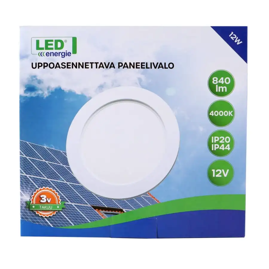 Led Energie 12V 12W 840lm 4000K IP20/IP44 Led Paneelivalaisin 4 Led Energie 12V 12W 840lm 4000K IP20/IP44 Led Paneelivalaisin - Image 2
