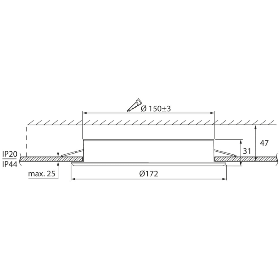 Airam Marvel Slim IP44 900 Lm Upotettava 17 Cm Led-alasvalo 4 Airam Marvel Slim IP44 900 Lm Upotettava 17 Cm Led-alasvalo - Image 2