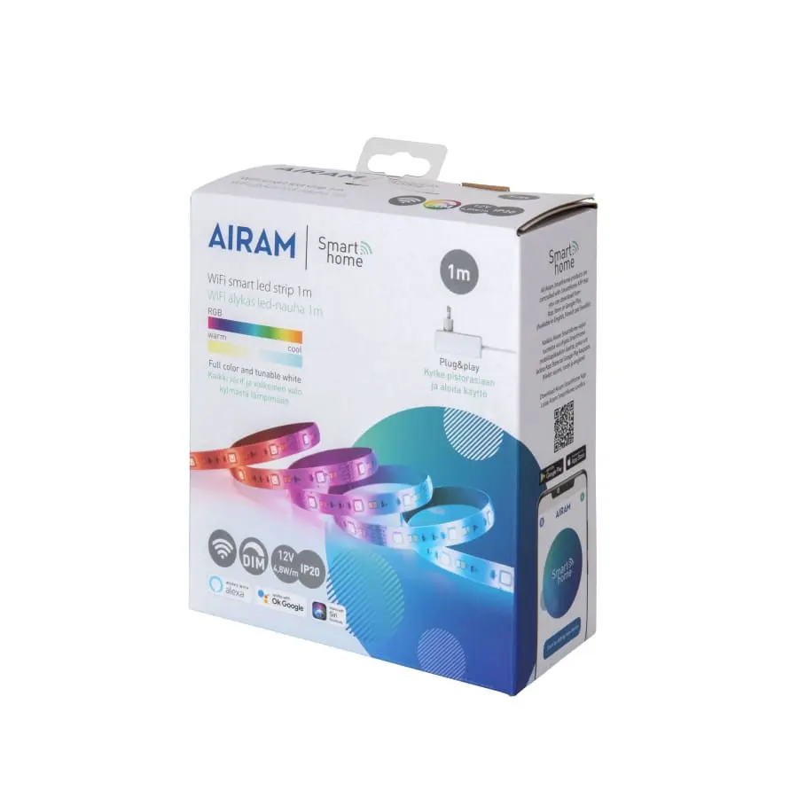 Airam Smart Led Strip 12V 3,4W/m RGBTW 1m Led Valonauha 4 Airam Smart Led Strip 12V 3,4W/m RGBTW 1m Led Valonauha - Image 2