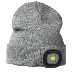 BrightSolar Beanie USB-ladattava LED Pipo, Harmaa