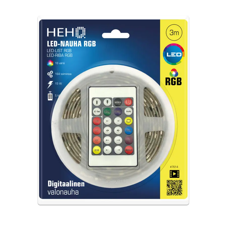 HEHQ 3m 15W RGB Led Nauha Kaukosäätimellä 4 HEHQ 3m 15W RGB Led Nauha Kaukosäätimellä - Image 2