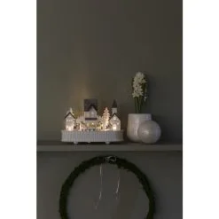 Konstsmide 3269-210 2xAA Talo Ja Kirkko Puusiluetti, Ajastin 6H -Sisustusvalo Kauppa 7318303269219 3