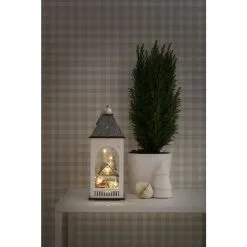 Konstsmide 3270-210 2xAA Lyhty Talo Puusiluetti, Ajastin 6H -Sisustusvalo Kauppa 7318303270215 3