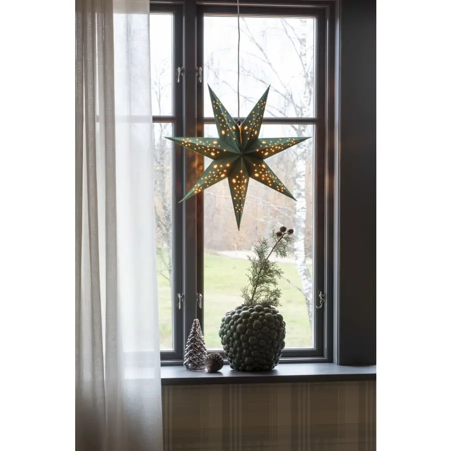 Konstsmide 5950-900 60cm Samettinen Vihreä Paperitähti 7 Konstsmide 5950-900 60cm Samettinen Vihreä Paperitähti - Image 5