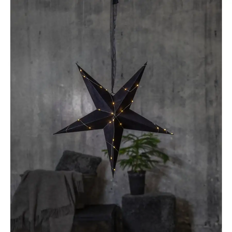 Star Velvet 60 Cm Musta Paperitähti 5 Star Velvet 60 Cm Musta Paperitähti - Image 3