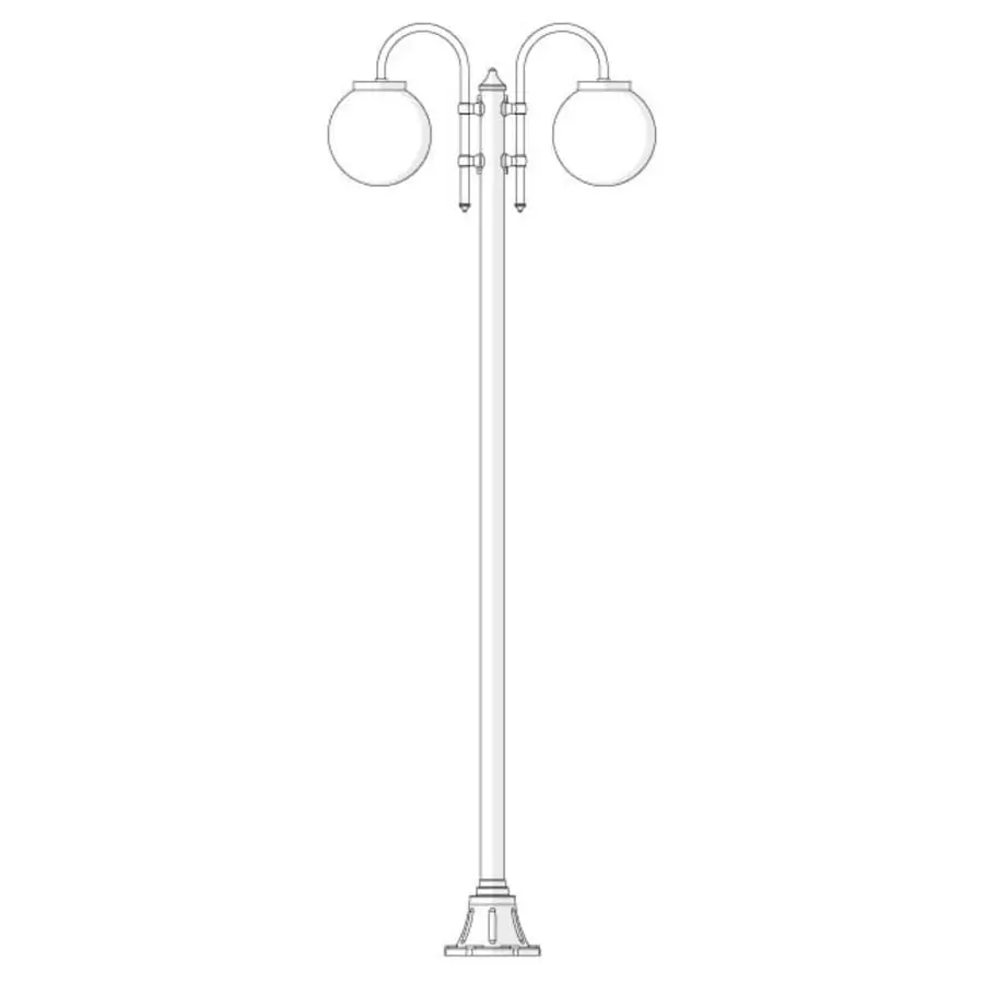 Noor Globo 2-osainen Pylväsvalaisin 4 Noor Globo 2-osainen Pylväsvalaisin - Image 2