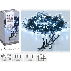 H&S White IP44 40 Led Ulkovalosarja